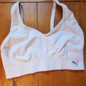 White Puma Sports Bra size large